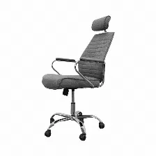 Silla Gerencial Modamob, Modelo Polaris, Reposabrazos, Altura Ajustable, Piston De Gas C3, Base Metalica Con 5 Ruedas, Color Gris.