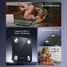 Bascula Oraimo Fitscale, 18 Metricas Corporales, Vidrio Templado, Bluetooth, Max. 180 Kg, Pantalla Led