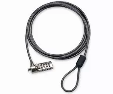 Cable Antirrobo Targus Defcon Scl Serialised Cable Lock Cerradura Con Combinación, 2 M, Acero Galvanizado, Negro, Acero