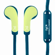 Audífonos Perfect Choice Pc-116509 Intra Auditivo, Alámbrico, 3.5 Mm, Azul, Verde