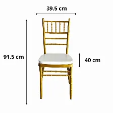 Paquete De 5 Sillas Modamob Modelo Tiffany, Metalica, 161cm X 40cm X 46cm, 26.5 Kg, Incluye Asientos Acolchados, Color Dorado Ligero Rayon