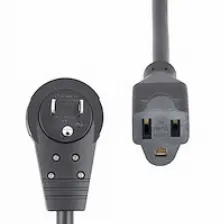 Cables De Alimentación Startech.com Cable De 3m De Extensión De Alimentación - Cable Extensor De Corriente Rotativo Plano De 360&deg; - Nema 5-15p A Nema 5-15r, 16 Awg, 125v/13a - Negro - 3 Puntas ...