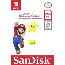 Memoria Microsd Sandisk 256gb, 100 Mb/s Lectura, 90 Mb/s Escritura, Nintendo Switch, Edicion Mario Bros