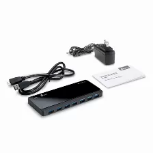 Hub Tp-link Uh700 7 Puertos Interfaz Usb 3.2 Gen 1, 7 Usb A 3.1, 1 M, 5000 Mbit/s, Color Negro