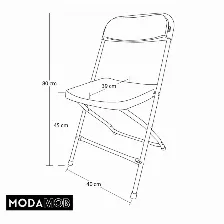 Pack 5 Sillas Plegables Modamob Raven, Reforzadas, 47cmx45cmx82cm, Tubo 19mm, Negras, Hasta 120kg