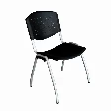 Silla De Visita Modamob, Con Armazon De Metal, Negro
