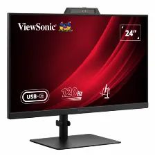 Monitor Led Viewsonic 24 Pulgadas Vg2441v/ Full Hd 1920x1080p/ Camara Integrada/ Hdmi/ Display Port/ Panel Ips/ 120 Hz/ 4 Ms/ 3 Aa‘os De Garantia