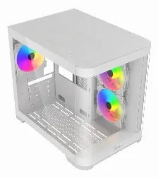 Gabinete Gamer Xzeal Xzc1, M-itx, 3 Ventiladores, Panel Curvo, Blanco