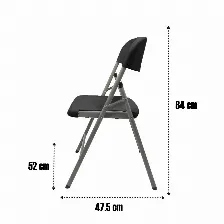 Pack De 6 Sillas Negras Plegables Modamob, Modelo Black Titan, Reforzadas, 52cm Largo, 47.5cm Ancho, 85cm Alto, Diametro Tubo 25mm, Calibre 1mm