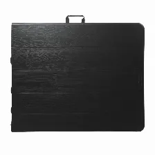 Mesa Plegable Modamob 1.80 Metros, Modelo Lignum 180cm X 76cm X 74cm, Calibre 25mm, Acabado Tipo Mimbre Simula Madera Color Negro